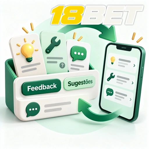 18BET — ilustração de central de feedback com sugestões e ícones de mensagens
